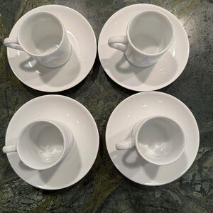 Cordon Bleu 2 Oz Porcelain Espresso/Demitasse Cups (4) and Saucers (4 )